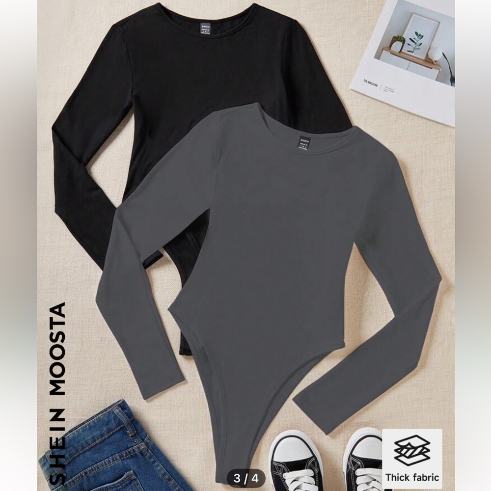 Black and Grey block cutout bodysuit.